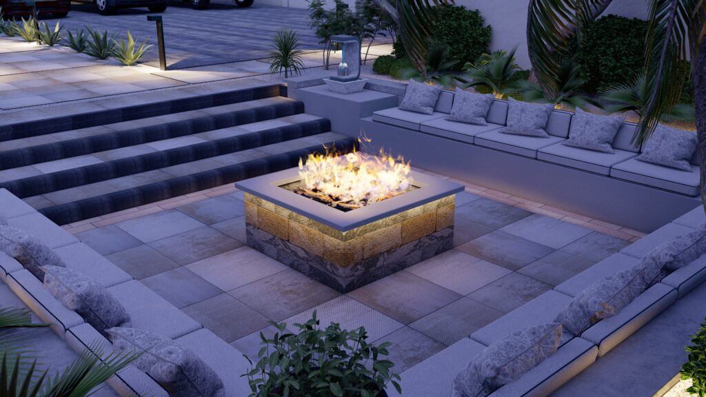 firepit with seating